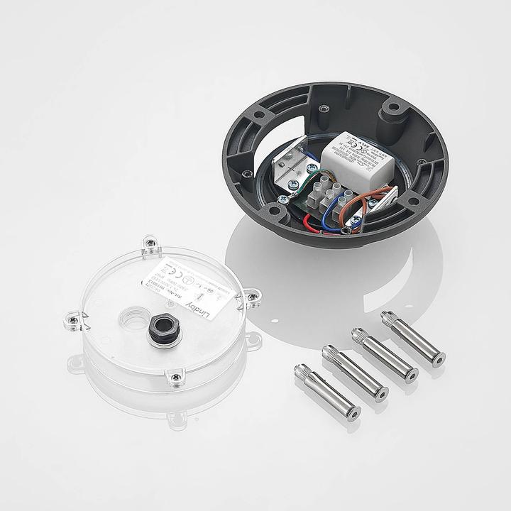 Actual product image Lindby Huban LED floor surface mounted light, two-flame (220 lm, IP67)