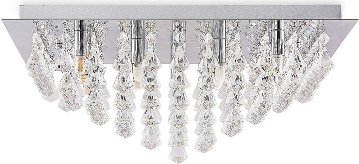 Produktbild Lindby Rimedia Kristall-Deckenleuchte, chrom 55 cm (G9)