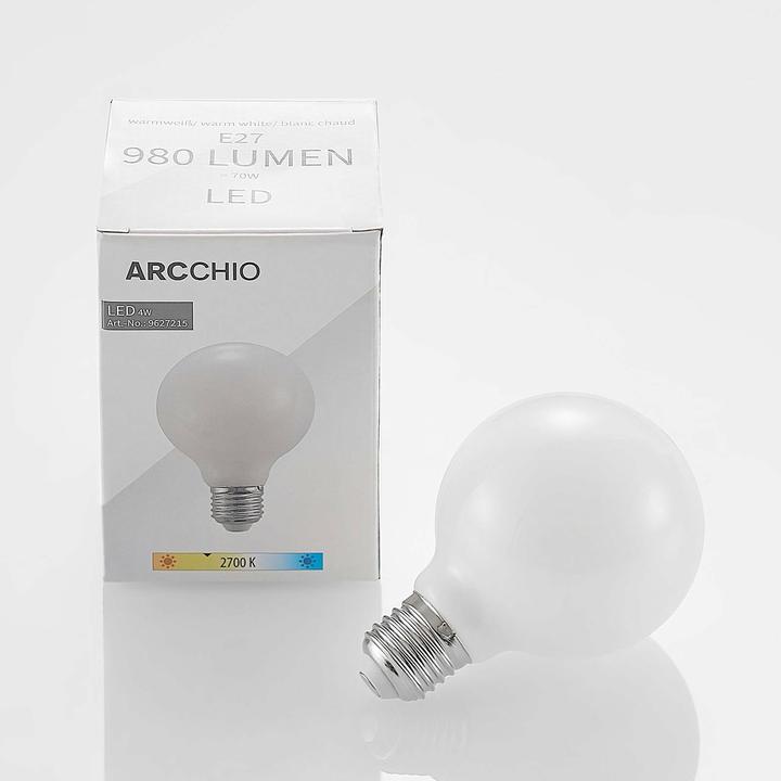 Actual product image Arcchio LED lamp E27 8W G80 2,700K dimmable, opal (E27, 980 lm, 1 x)