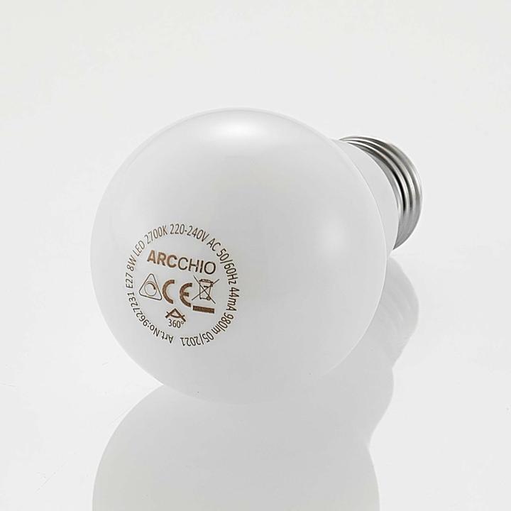 Actual product image Arcchio LED lamp E27 8W 2.700K dimmable, opal (E27, 980 lm)