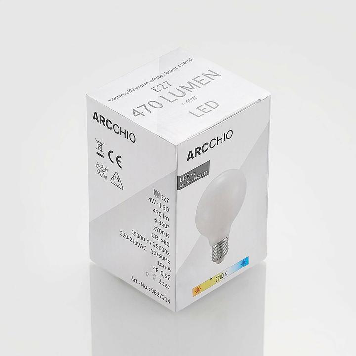 Actual product image Arcchio LED lamp E27 4W G80 2,700K dimmable, opal (E27, 470 lm, 1 x)