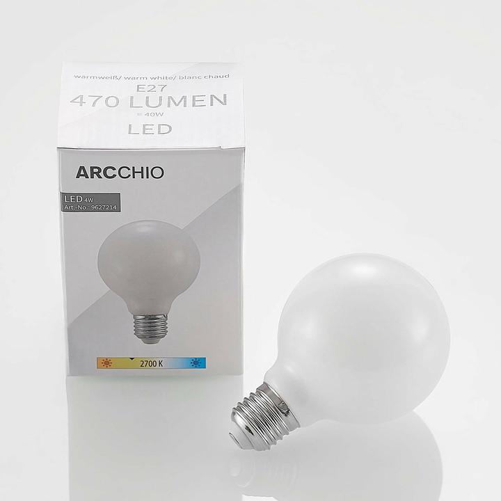 Actual product image Arcchio LED lamp E27 4W G80 2,700K dimmable, opal (E27, 470 lm, 1 x)