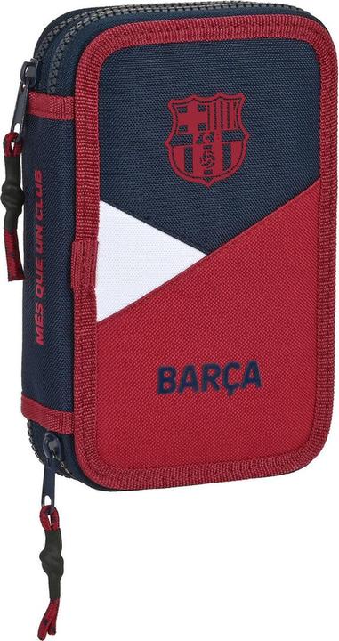 FC Barcelona Doppel-Federtasche F.C. Barcelona Corporativa Blau Granatrot 12.5 x 19.5 x 4 cm (28 Stücke)