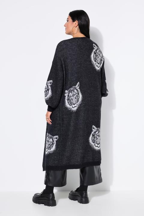 Produktbild Studio Untold Long-Strickjacke, lang und offen, Tigerkopf (60)