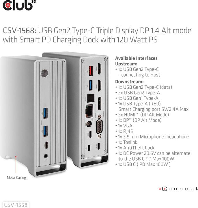 Productafbeelding Club 3D CSV-1568 (USB-C, 13 ports)