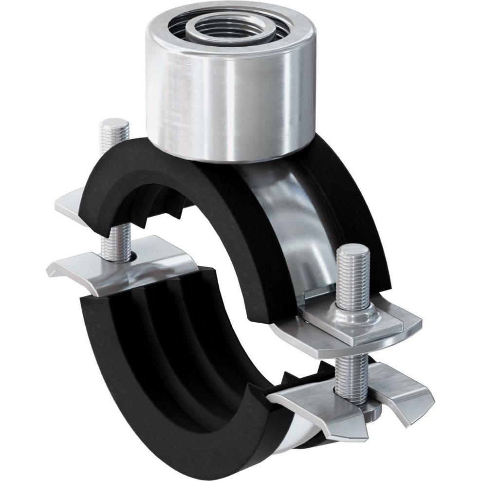 Thumbnail - Fischer, Zubehör Sanitärinstallation, 500712, Pipe clamp, Black, Steel, 135 - 140 mm, 12.7 cm (5"), EPDM, Styrene-Butadi...