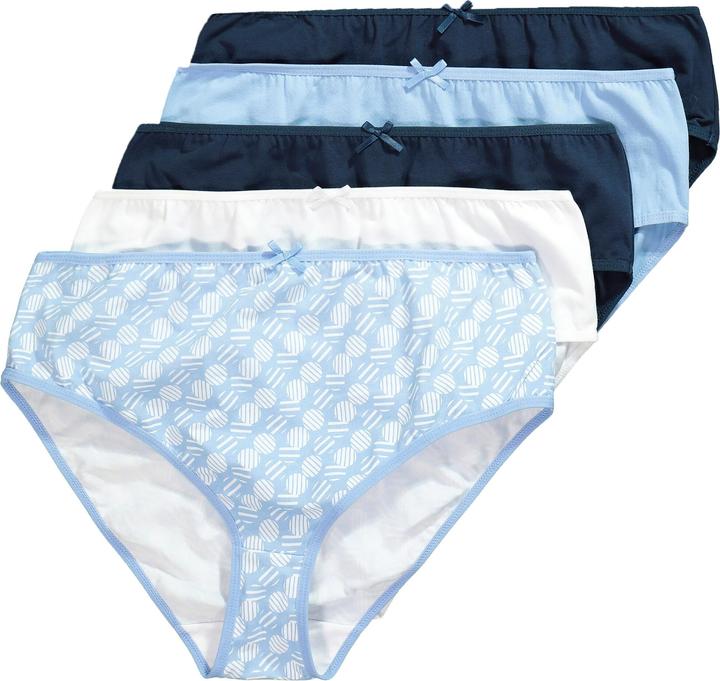 Immagine prodotto Ulla Popken Slip midi con cerchi/tinta unita in confezione da cinque (54, Confezione da 5 pezzi)