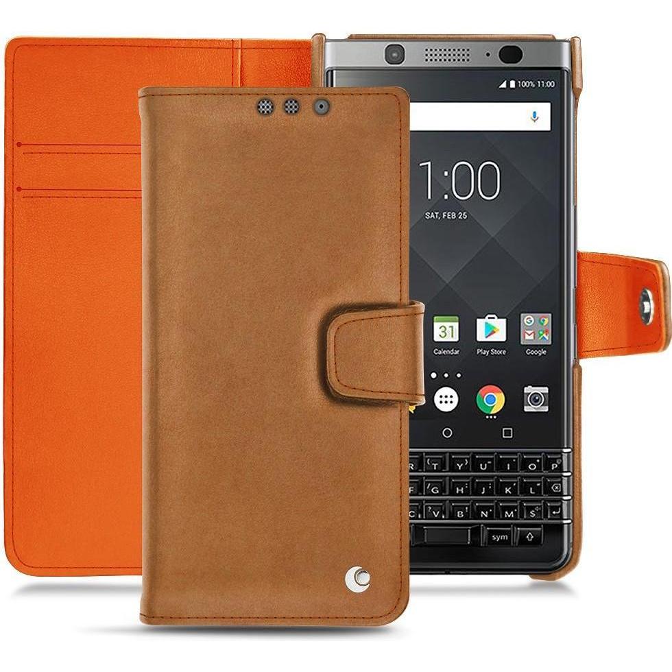 Noreve Lederschutzhülle Wallet (Blackberry KEYone), Smartphone Hülle, Orange