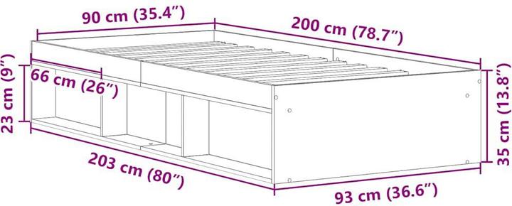 Image du produit vidaXL Bettgestell (90 x 200 cm)