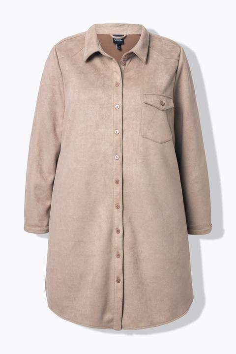 Actual product image Ulla Popken Faux Suede Longline Jacket (58, 60)