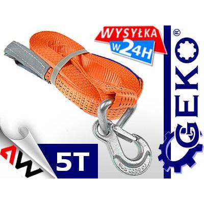 GEKO, Pannenhilfe, Zugseil mit Haken, 5000kg, 7,5m