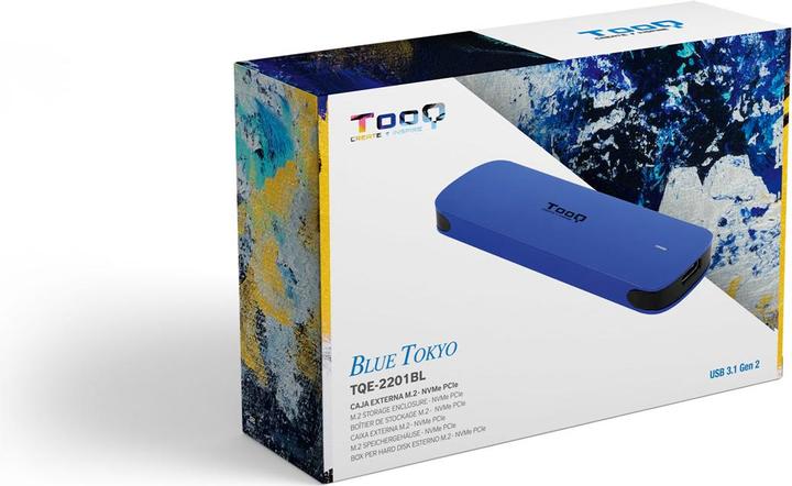 Actual product image Tooq Technology CAJA EXTERNA M.2 NVMe USB3.1 GEN2 ALUMINIO AZUL (M.2)