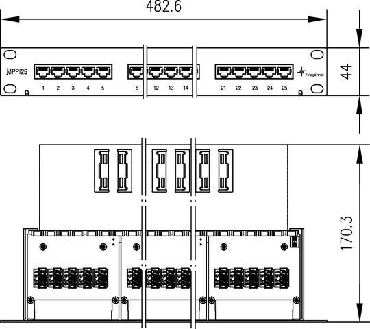 Actual product image Telegärtner ISDN/Telephone Patch Panel MPPI25-H