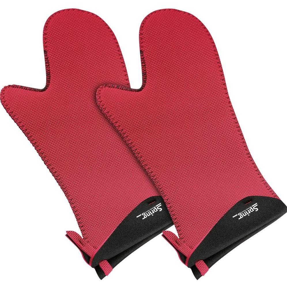 Spring Rot/Schwarz Topflappen, Backhandschuhe + Topflappen,