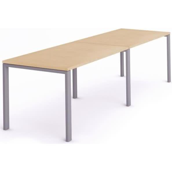 Rocada, Schreibtisch, Mehrfacharbeitstisch Total BxTxH 320x80x73cm Gestell grau Platte Melamin buche