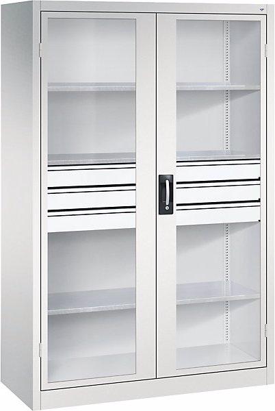 Image du produit C+P Armoire vitrée à portes battantes, avec 2 tablettes, h x l x p 1016 x 500 x 500 (120 cm, 195 cm)