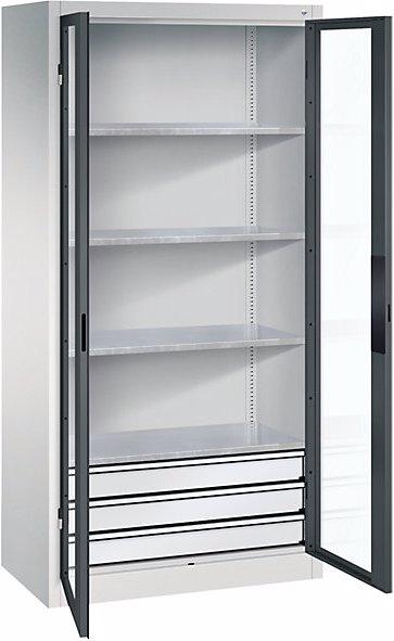 Actual product image C+P Vision panel double door cupboard, with 2 shelves, HxWxD 1016 x 500 x 500 mm (93 cm, 195 cm)