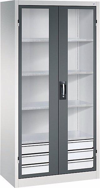 Actual product image C+P Vision panel double door cupboard, with 2 shelves, HxWxD 1016 x 500 x 500 mm (93 cm, 195 cm)