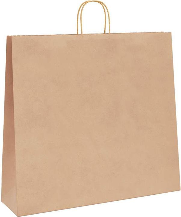 Produktbild VidaXL Kraftpapiertüten 250 Stk. mit Henkel Braun 54x15x49 cm Papiertüte (Geschenktüte, 250 x)