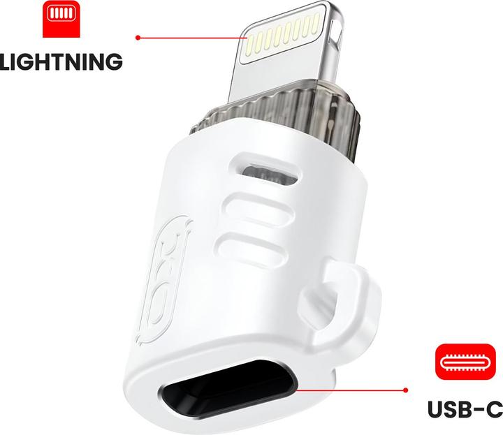 Actual product image xO adapter NB256E USB-C - Lightning white (USB-C, Lightning)