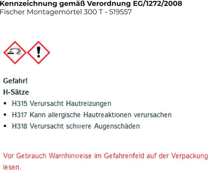 Produktbild Fischer Montagemörtel FIS VL 300 T
