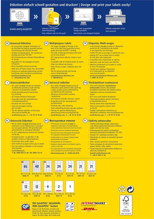 Actual product image Avery Labels, Home Office, Kleinpackung