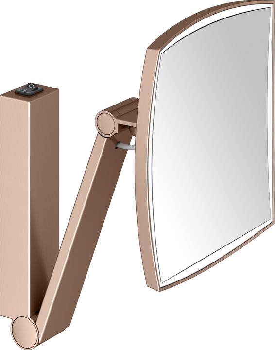 Keuco iLook move Make-up mirror, illuminated, angular, with rocker switch, 1 light colour (200 x 200 mm)