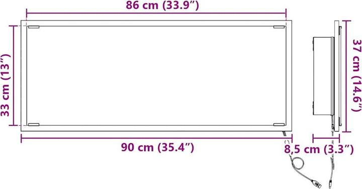 Immagine prodotto vidaXL Wandspiegel (8.50 x 37 cm)