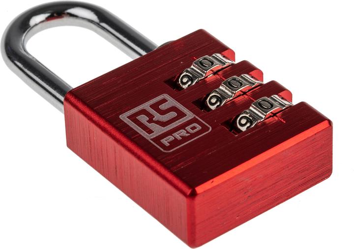 Produktbild RS PRO Red Combination Safety Padlock 30 mm