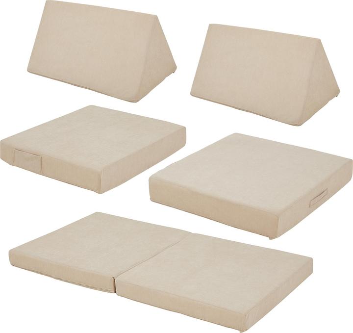 Actual product image En.Casa Spielsofa Norhulta 5-tlg. 120x66x46 cm Cord Beige (Children sofa)