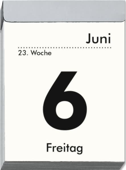 Actual product image Daily tear-off calendar 2025 M, 5,4x7,2cm, tear-off calendar with Sudokus, recipes and puzzles (German)