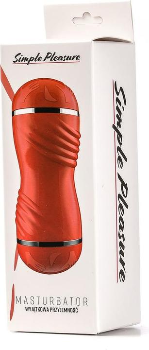 Actual product image Simply Pleasure Doppelseitiger Masturbator Vagina Mund Rot