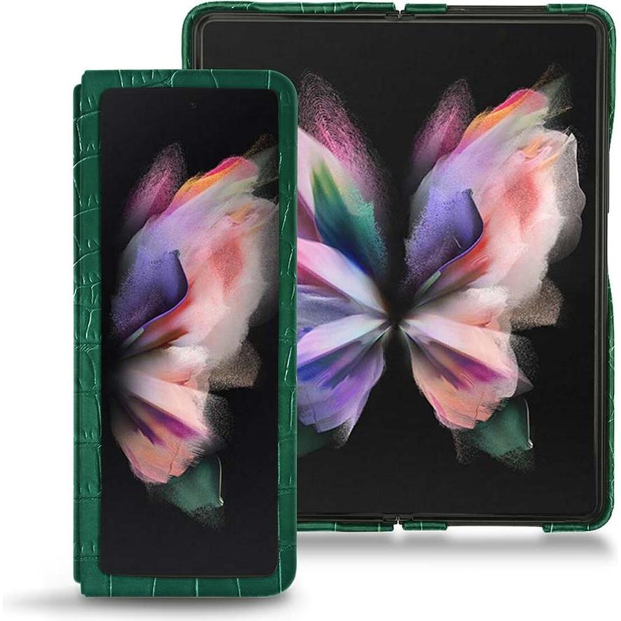 Noreve Lederschutzhülle (Samsung Galaxy Z Fold3), Smartphone Hülle, Grün