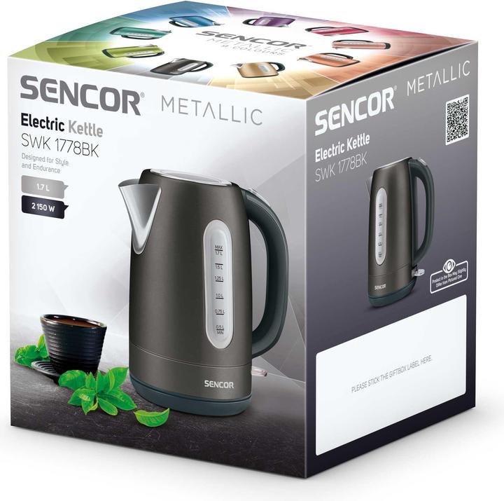 Immagine prodotto Sencor SWK 1778BK Bollitore 1.7 Litri Grigio (1.70 l)