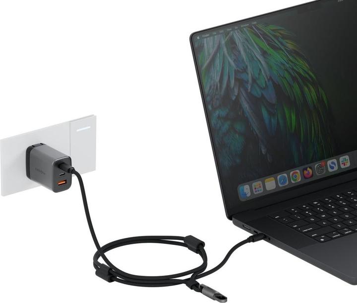 Actual product image Energea Lasso Lanyard Cable USB-C Phone Lanyard - USB-C 1.5m 240W Black (1.50 m, 240 W)