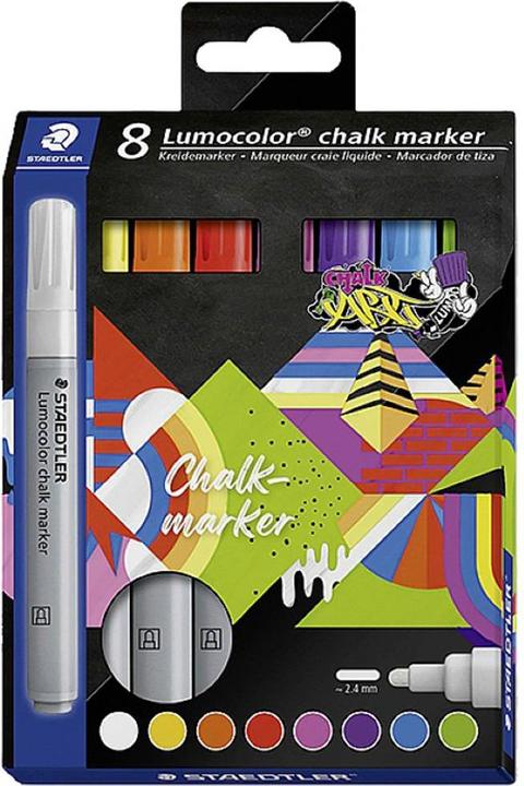 Staedtler Kreidemarker 2.4 mm, 344-0, -1, -4, -2, -20, -6, -3, -5, Kartonetui mit 8 St (8 x)