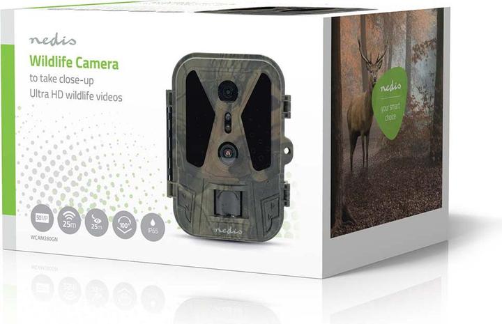 Produktbild Nedis Wildlife Kamera - 4K@10fps - 50 MPixel - 8 MPixel CMOS - IP65 - Schwarz No-Glow IR - Nachtsich