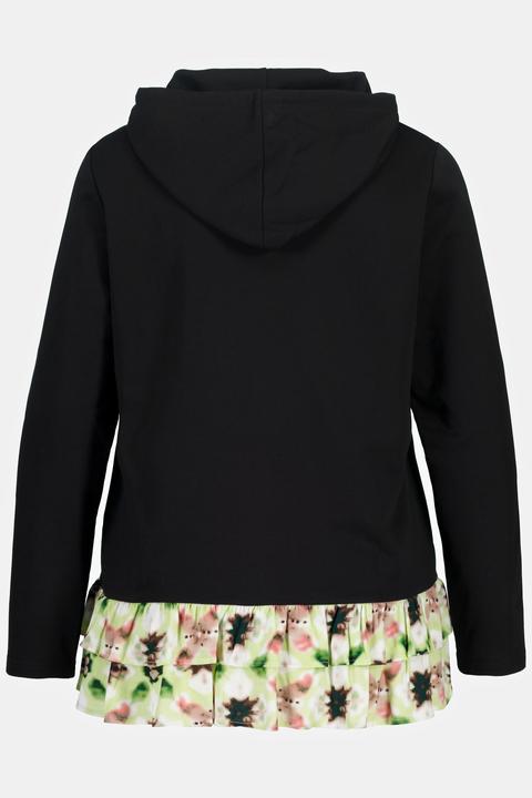 Image du produit Ulla Popken Sweat à capuche, effet superposé, ligne en A, manches longues (54)