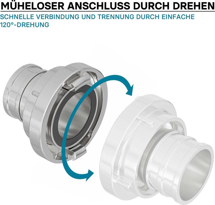 Produktbild Wiltec Storz Kupplung B 75mm Druckkupplung langer Stutzen Aluminium (Kupplung)