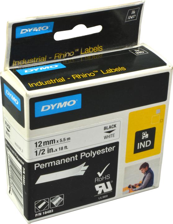 Dymo Rhino ID2 Polyesterband 18764, weiss