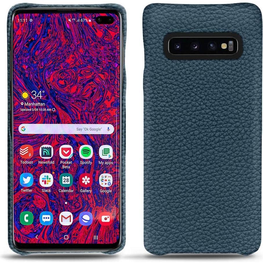 Noreve Lederschutzhülle (Samsung Galaxy S10+), Smartphone Hülle, Blau