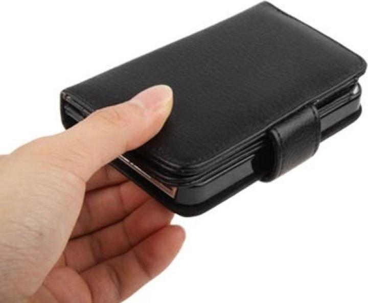 Produktbild König Design Schutzhülle Handytasche (Flip Quer) für Handy Apple iPhone 4 & 4S Portemonnaie schwarz (Apple iPhone 4, LG G4s)