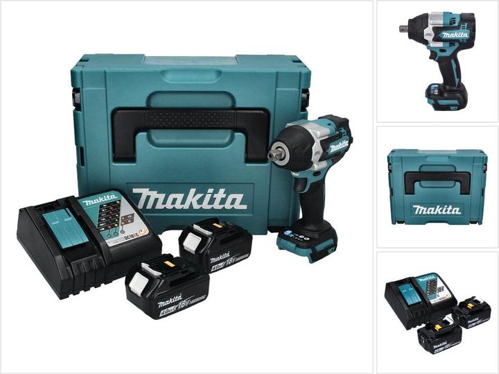 Actual product image Makita DTW 701 RMJ Battery Impact Wrench 18 V 700 Nm 1/2" XPT Brushless + 2x Battery 4.0 Ah +
