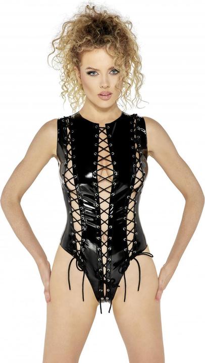 Actual product image Black Level Lacquer bodysuit (L)