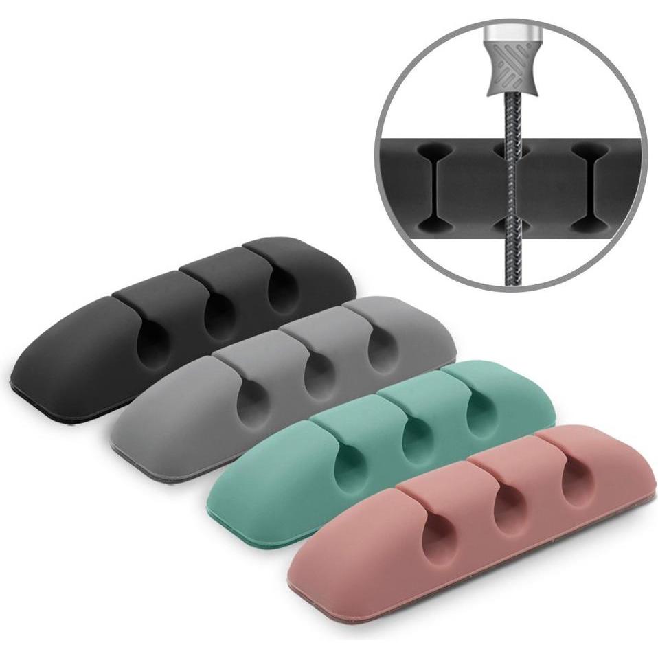 Ringke, Portacavi, Organizzatore di cavi in silicone confezione da 4 (COLORI ASSORTITI)