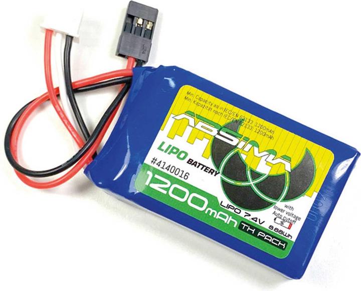 Produktbild Absima TX LiPo 2S 7.4V 1200mAh SC mit LiPo Protect (JR/FUT) (7.40 V, 1200 mAh)
