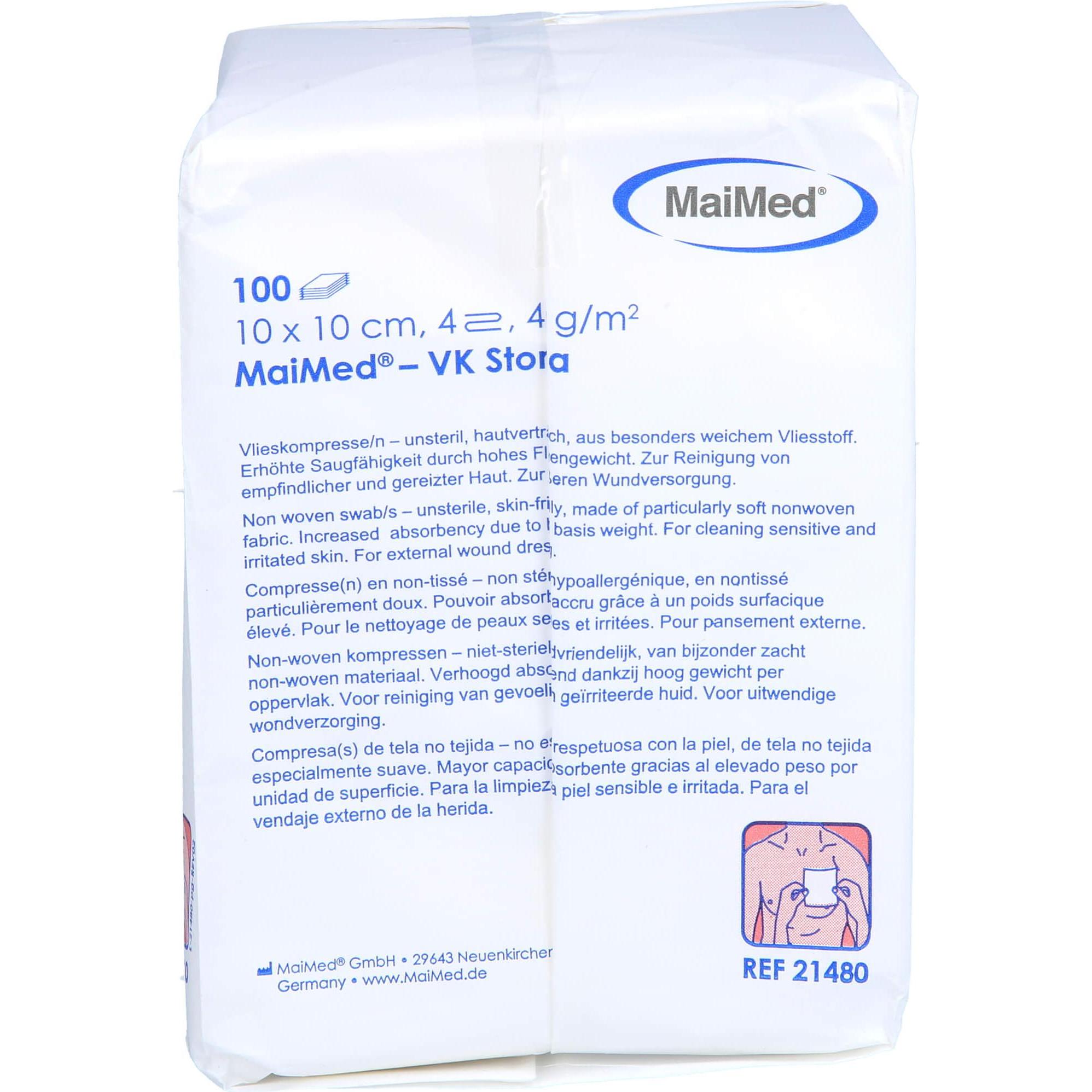 Thumbnail - MaiMed, Verbandsmaterial, Vlieskompressen 10x10cm 4-fach unsteril 40g, 100 St KOM