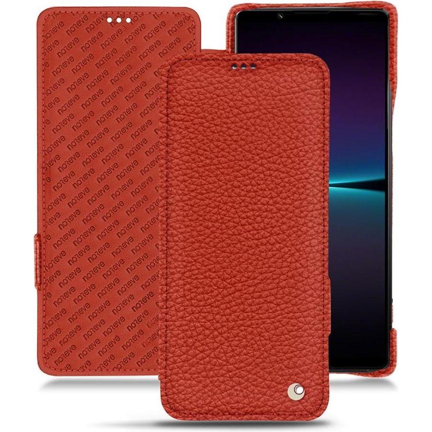 Noreve Lederschutzhülle horizontal (Sony Xperia 1 IV), Smartphone Hülle, Orange
