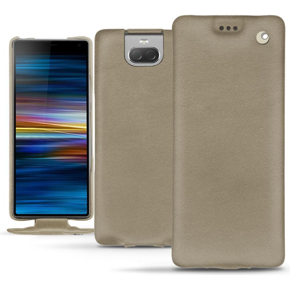 Noreve Lederschutzhülle vertikal (Sony Xperia 10), Smartphone Hülle, Beige
