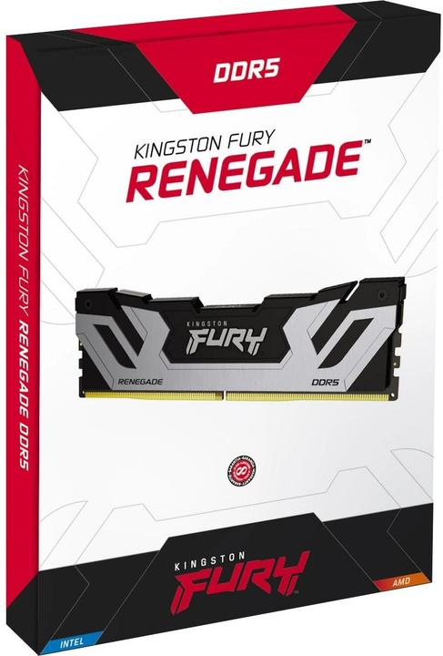 Actual product image Kingston 48GB 8800MT/s DDR5 CL42 CUDIMM Kit of 2 FURY Renegade Silver (2 x 24GB, 8800 MHz, DDR5 RAM, CU-DIMM)